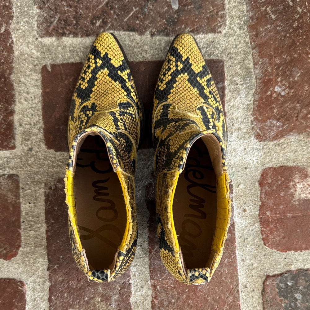 Sam Edelman Ankle Boots - Yellow Snake - Picture 3 of 5